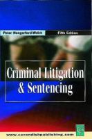 Criminal litigation and sentencing /