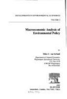 Macroeconomic analysis of environmental policy /