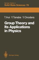 Group theory and its applications in physics /