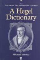 A Hegel dictionary /