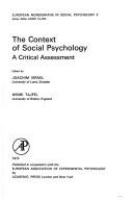 The context of social psychology : a critical assessment /