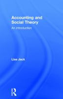 Accounting and social theory : an introduction /
