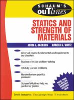 Schaum's outline of theory and problems of statics and strength of materials /