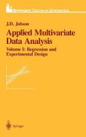 Applied multivariate data analysis /