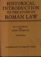 Historical introduction to the study of Roman law /