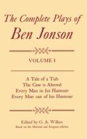 The complete plays of Ben Jonson /