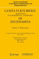 Gaṇita-yukti-bhāṣā (rationales in mathematical astronomy) of Jyeṣṭhadeva /
