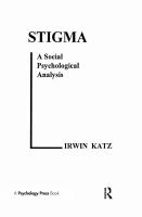 Stigma : a social psychological analysis /