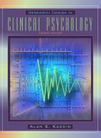 Research design in clinical psychology /