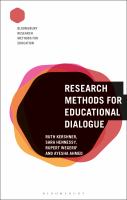 Research methods for educational dialogue /