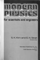 Modern physics for scientists and engineers /