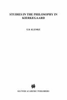Studies in the philosophy of Kierkegaard /