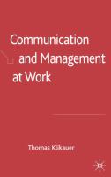 Communication and management at work /