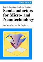 Semiconductors for micro- and nanotechnology : an introduction for engineers /