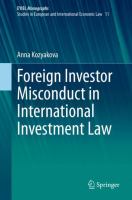 Foreign investor misconduct in international investment law /
