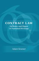 Contract law an index and digest of published writings /