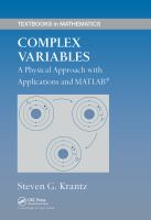 Complex variables : a physical approach with applications and MATLAB /