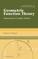 Geometric function theory : explorations in complex analysis /
