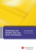 Mastering law studies and law exam techniques /