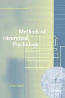 Methods of theoretical psychology /