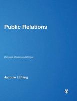 Public relations : concepts, practice and critique /