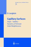 Capillary surfaces : shape, stability, dynamics, in particular under weightlessness /