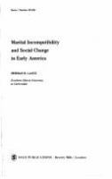 Marital incompatibility and social change in early America /