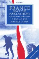 France since the Popular Front : government and people, 1936-1996 /