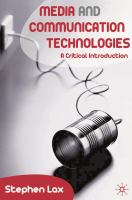 Media and communication technologies : a critical introduction /