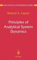 Principles of analytical system dynamics /