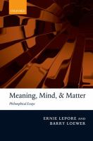 Meaning, mind, and matter : philosophical essays /