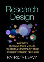 Research design : quantitative, qualitative, mixed methods, arts-based, and community-based participatory research approaches /