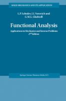 Functional analysis : applications in mechanics and inverse problems /