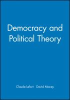 Democracy and political theory /