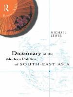Dictionary of the modern politics of South-East Asia /