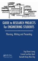 Guide to research projects for engineering students : planning, writing and presenting /