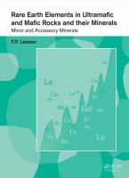 Rare earth elements in ultramafic and mafic rocks and their minerals : minor and accessory minerals /