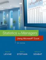 Statistics for managers using Microsoft Excel /