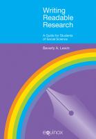 Writing readable research : a guide for students of social science /