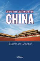 Corporate governance in China : research and evaluation /