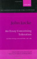 John Locke : an essay concerning toleration and other writings on law and politics 1667-1683 /
