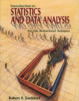 Introduction to statistics and data analysis for the behavioral sciences /