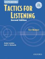 Expanding tactics for listening.