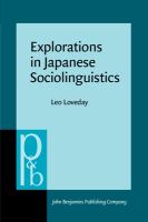 Explorations in Japanese sociolinguistics /