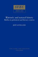 Rhetoric and natural history : Buffon in polemical and literary context /