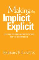 Making the implicit explicit : creating performance expectations for the dissertation /