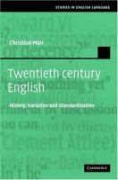 Twentieth-century English : history, variation, and standardization /