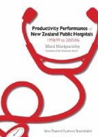 Productivity performance of New Zealand public hospitals : 1998/99 to 2005/06 /