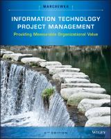 Information technology project management : providing measurable organizational value /