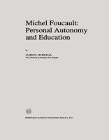 Michel Foucault : personal autonomy and education /